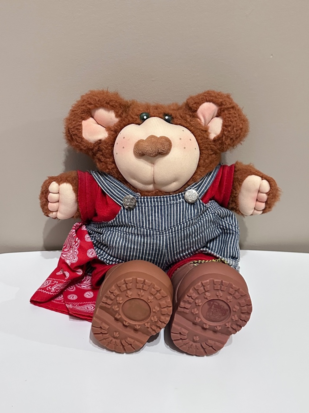 Vintage 1980s Furskins Xavier Roberts Stuffed Plush Bubba Teddy Bear